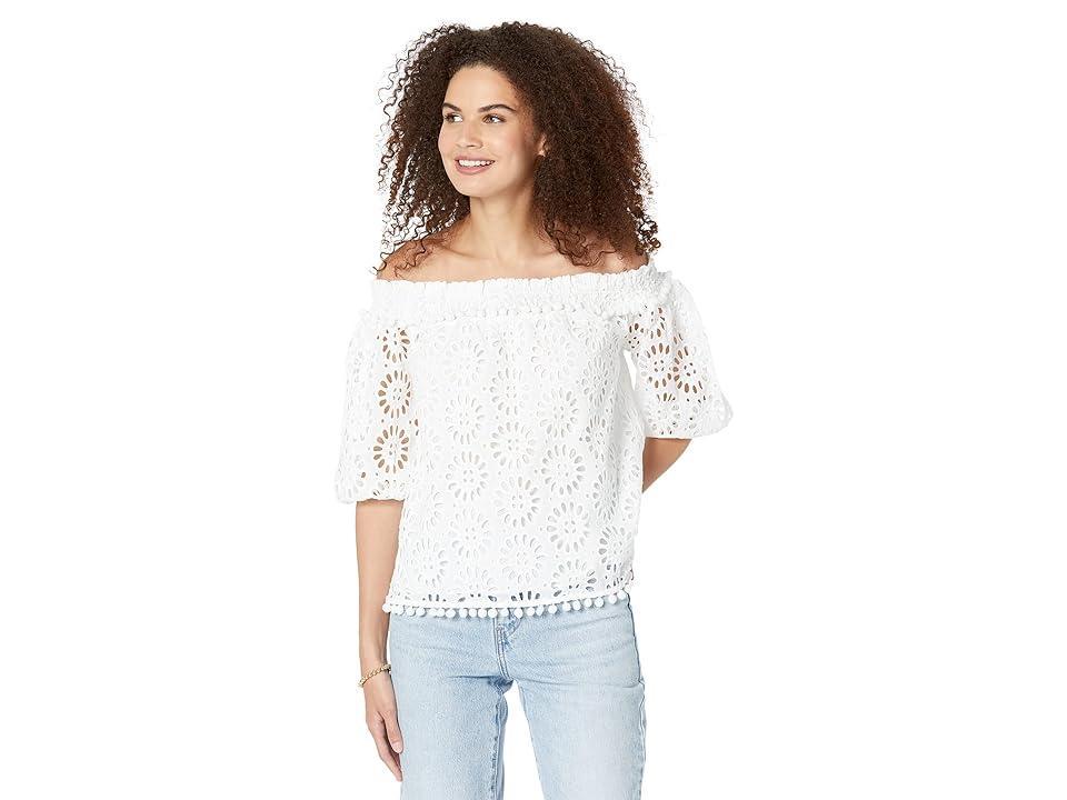 Lilly Pulitzer Raylee Top (Resort Oversized Pinwheel Eyelet) Women's Clothing Product Image