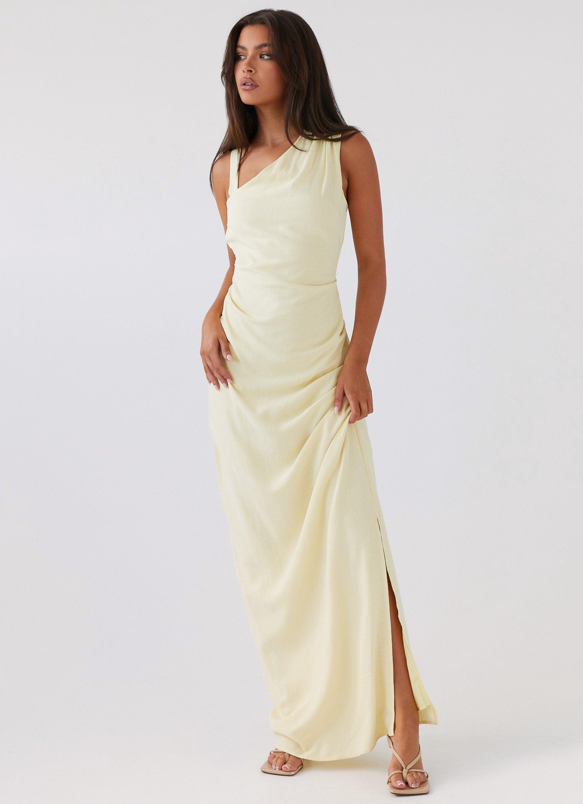 Daffodil Charm Linen Maxi Dress - Sunflower Yellow Product Image