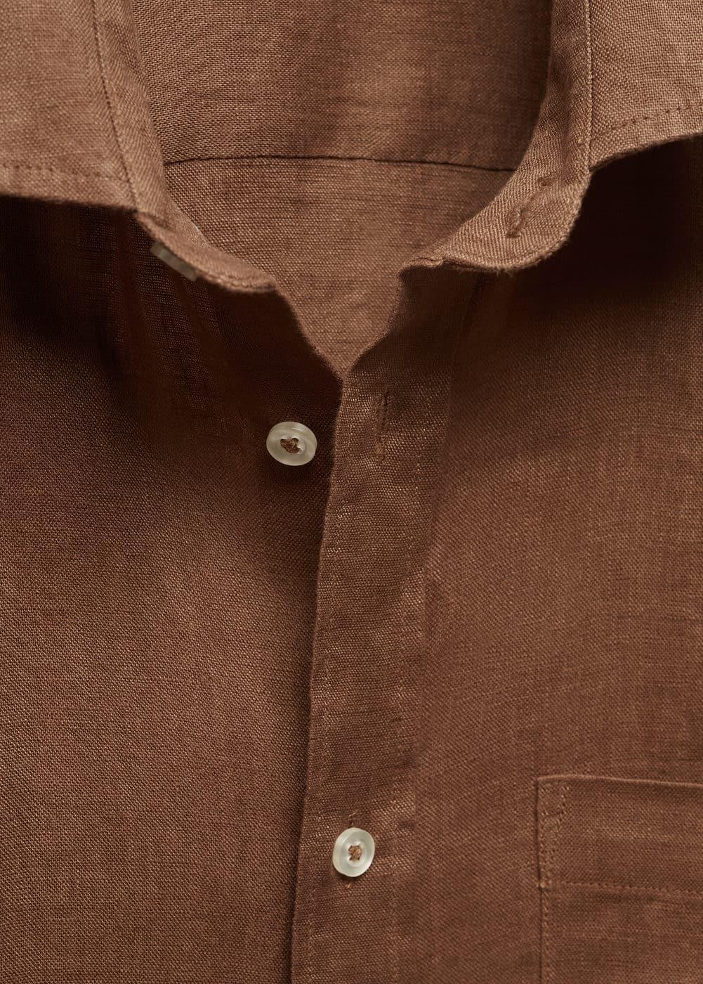 MANGO MAN - 100% linen slim-fit shirt brownMen Product Image