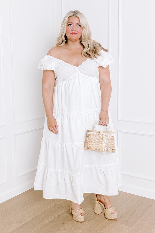 Field of Dreams Maxi Dress in White Curves Product Image