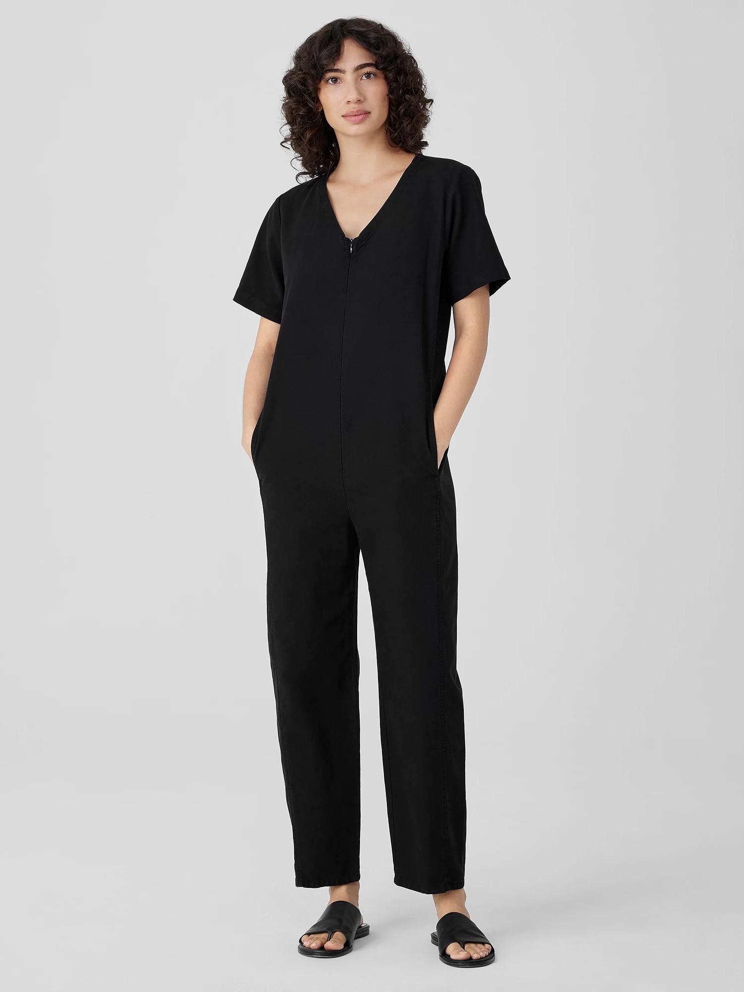 EILEEN FISHER Cotton Hemp Stretch Lantern Jumpsuitfemale Product Image