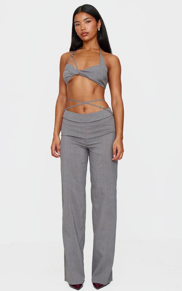 Grey Tailored Seam Detail Pants Product Image