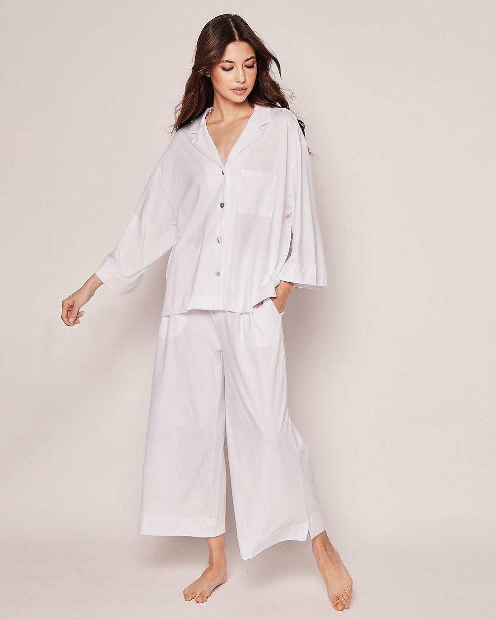 Petite Plume™ women's wide-leg pajama set in luxe Pima cotton Product Image