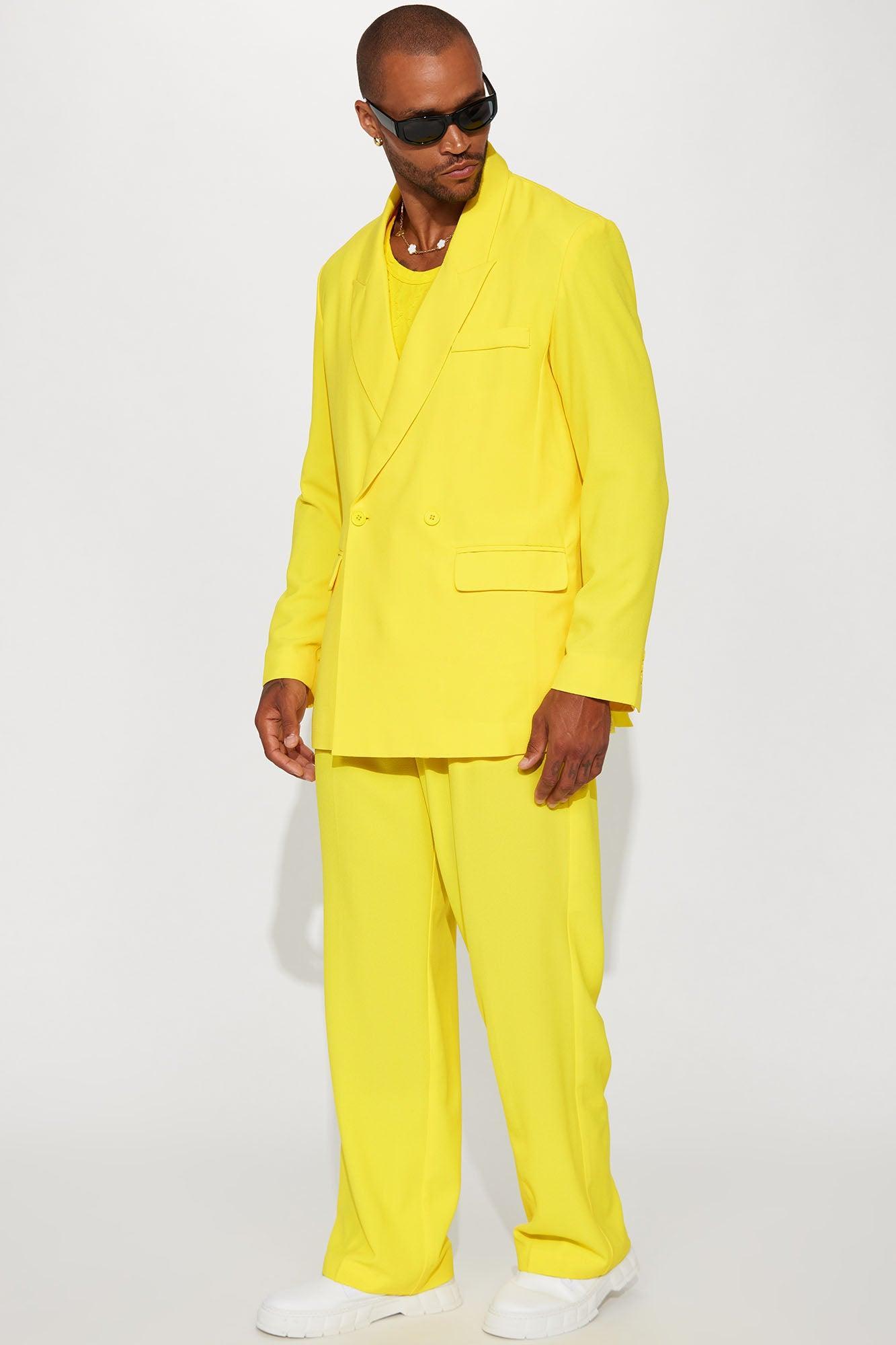 Golden Hour Boxy Double Breasted Suit Jacket - Yellow Product Image