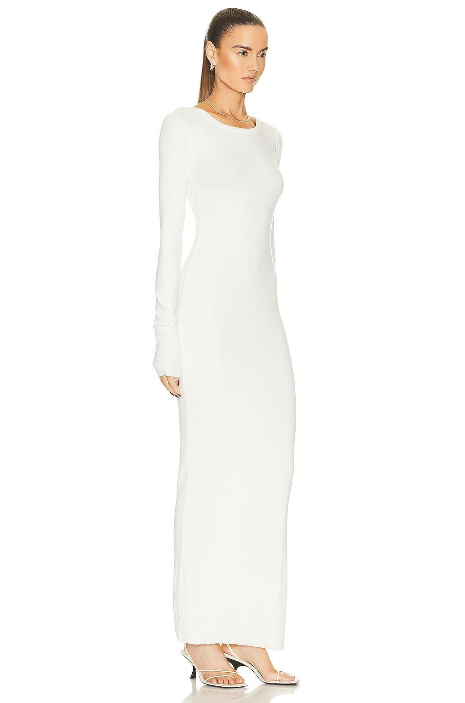 Eterne Long Sleeve Crewneck Maxi Dress Cream. (also in L, S, XL, XS). Product Image