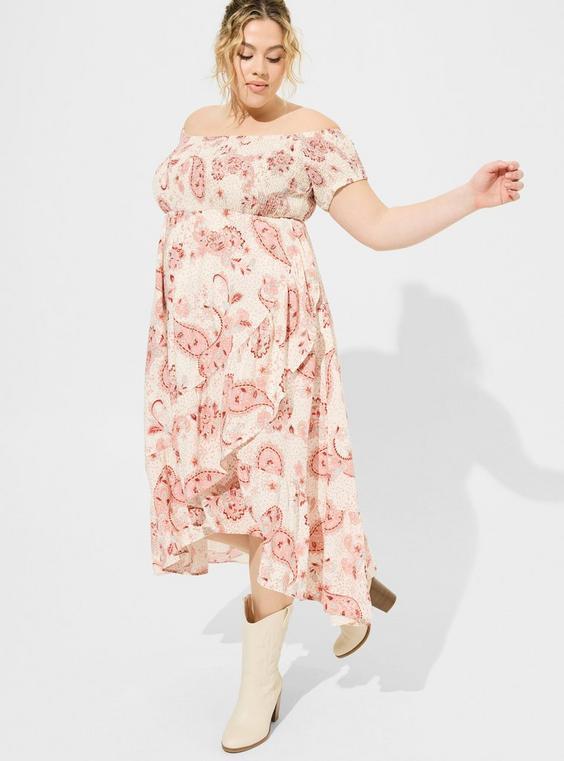 Maxi Challis Off Shoulder Tulip Hem Dress Product Image