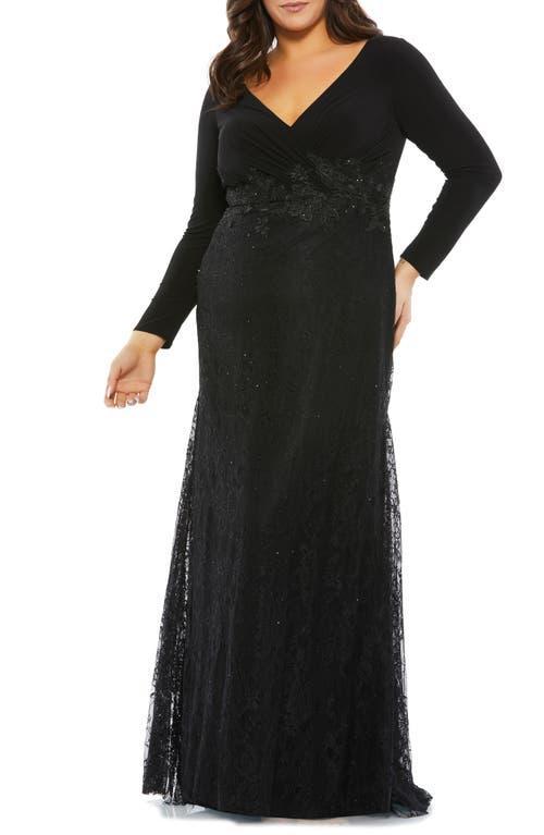 Womens Plus Size Jersey Sheath Gown Product Image