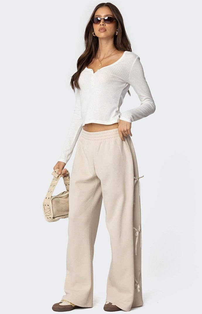 Edikted Womens Claudette Baggy Ribbon Sweatpants Product Image