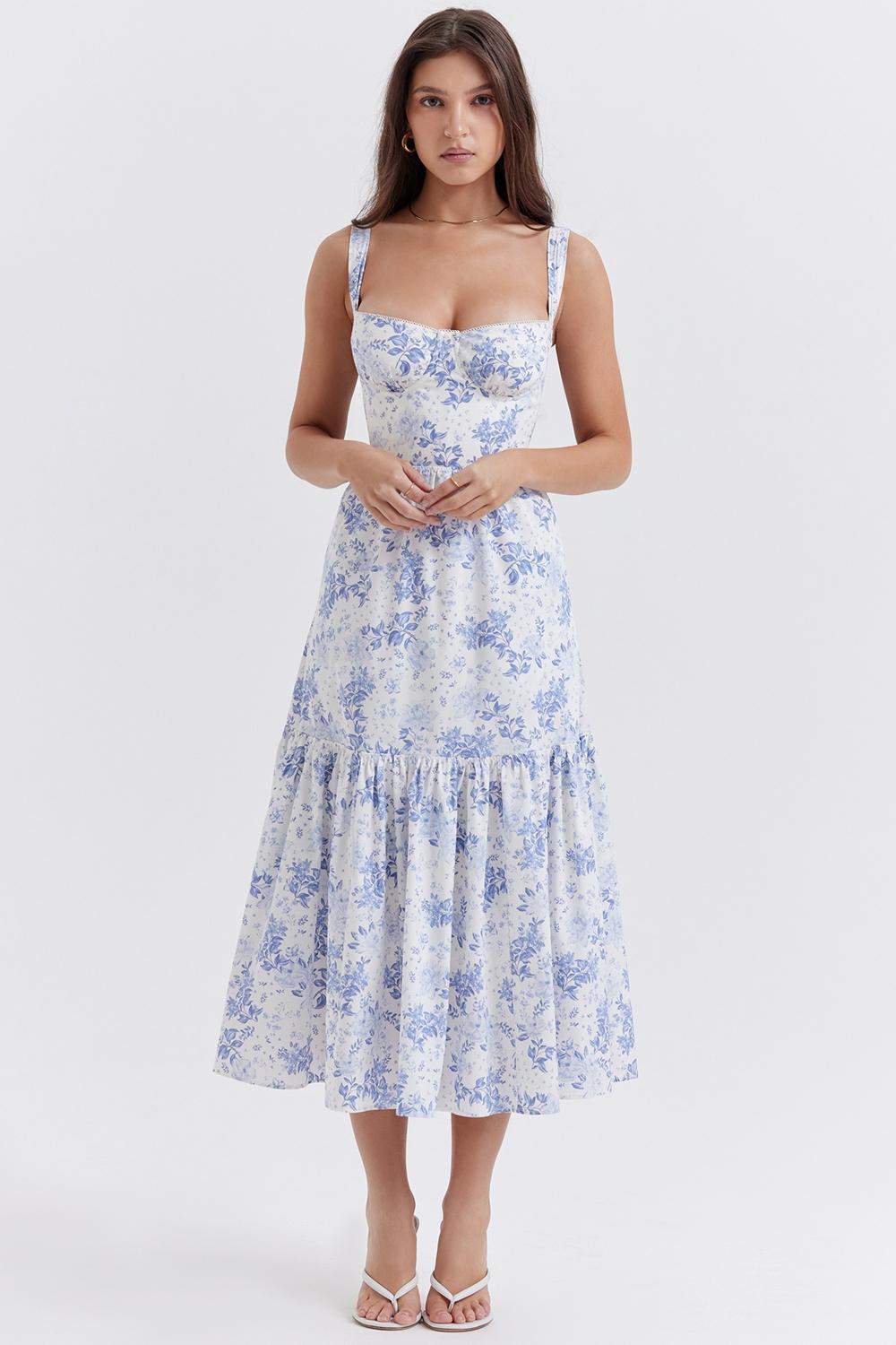 Elia Blue Print Midi Sundress - SALE Product Image