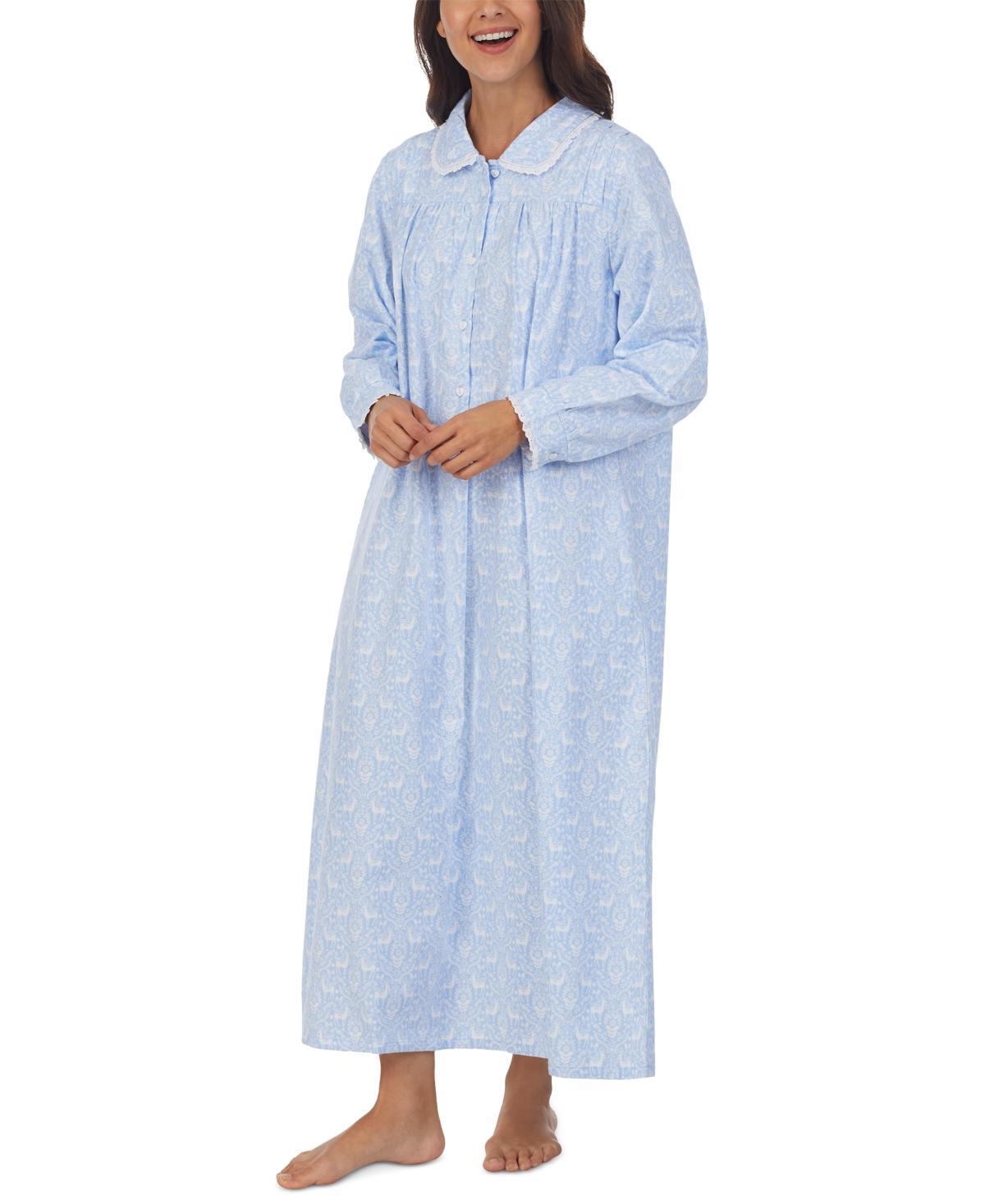 Lanz of Salzburg Cotton Lace-Trim Flannel Nightgown Product Image