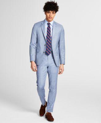 Calvin Klein Mens Skinny Fit Infinite Stretch Solid Vested Suit Separates Product Image