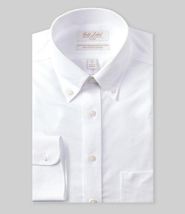 Gold Label Roundtree & Yorke Solid Non-Iron Fitted Button Down Collar Dress Shirt Product Image