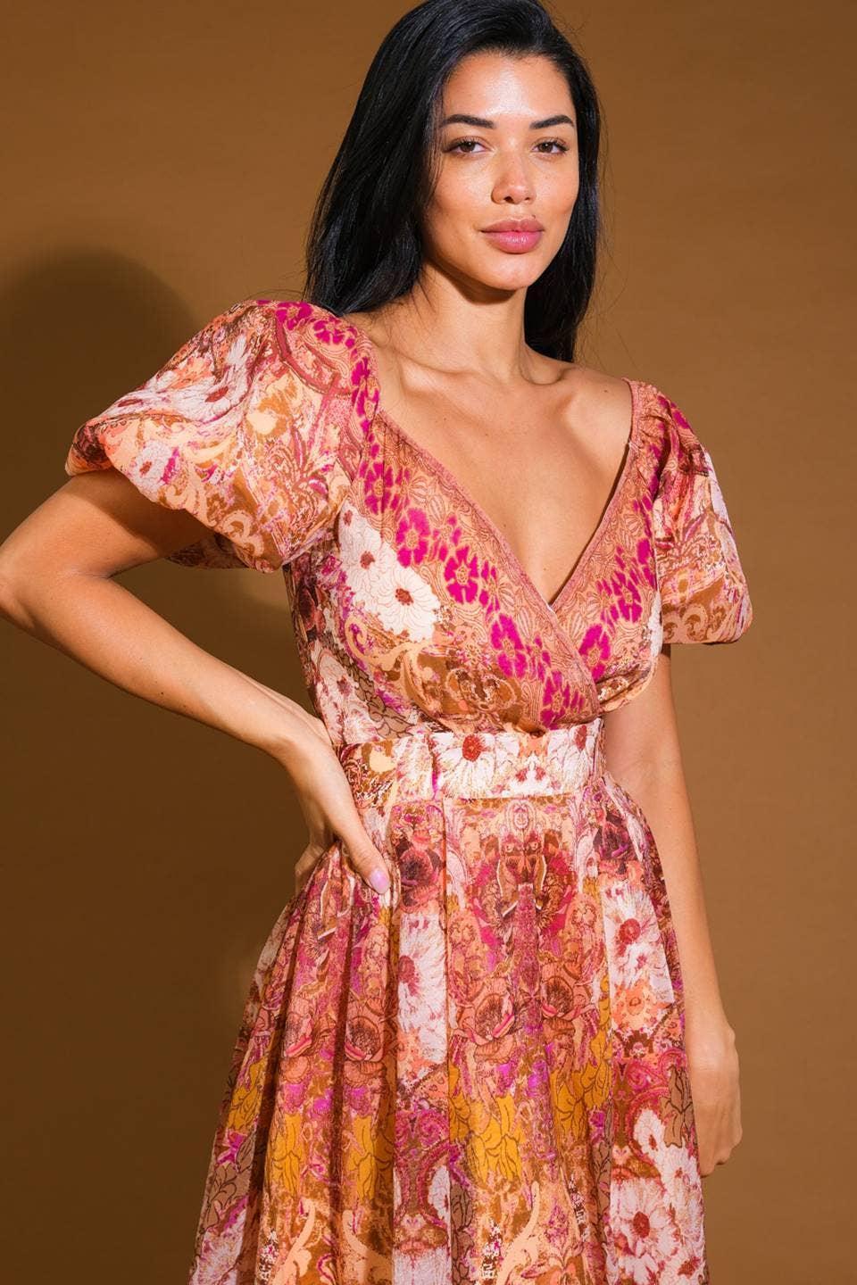 Lila Puff Sleeve Dress Product Image