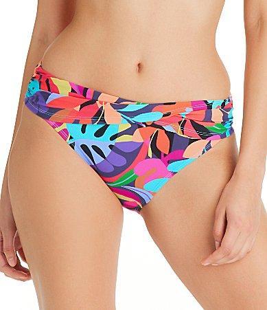 Bleu Rod Beattie Bold Rush Floral Printed Twist Front Sarong Hipster Swim Bottom Product Image