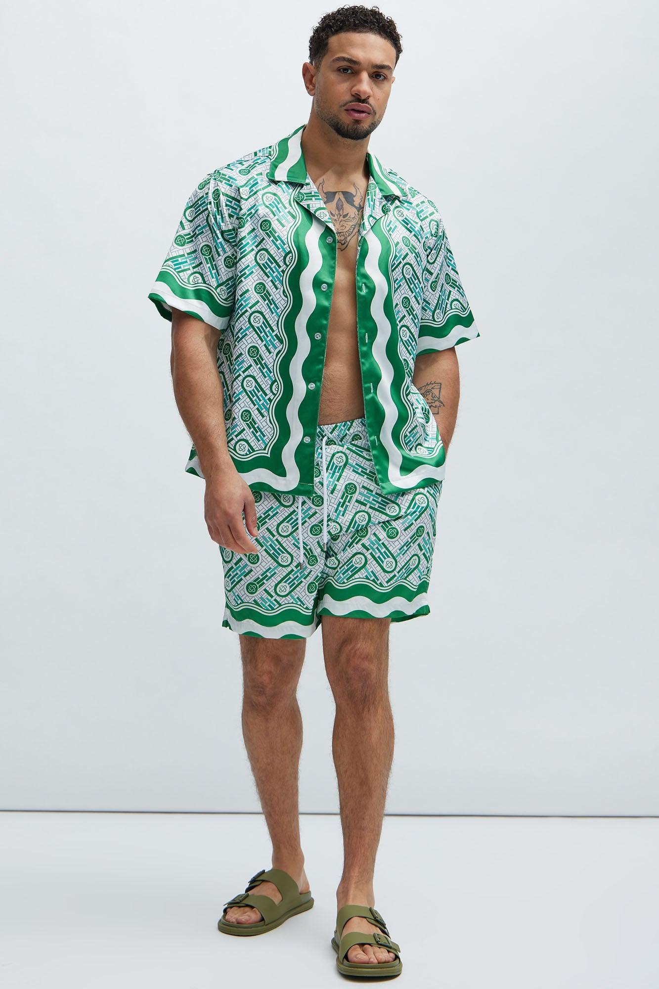 Emperor Swim Trunks - Green/combo Product Image