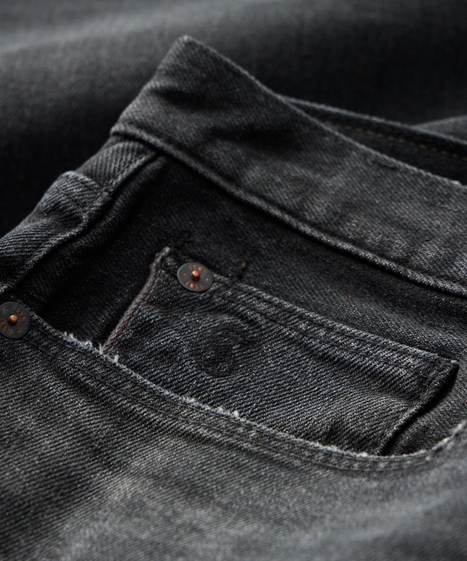 Slim Selvedge Jean in Black Destroyed Wash Product Image