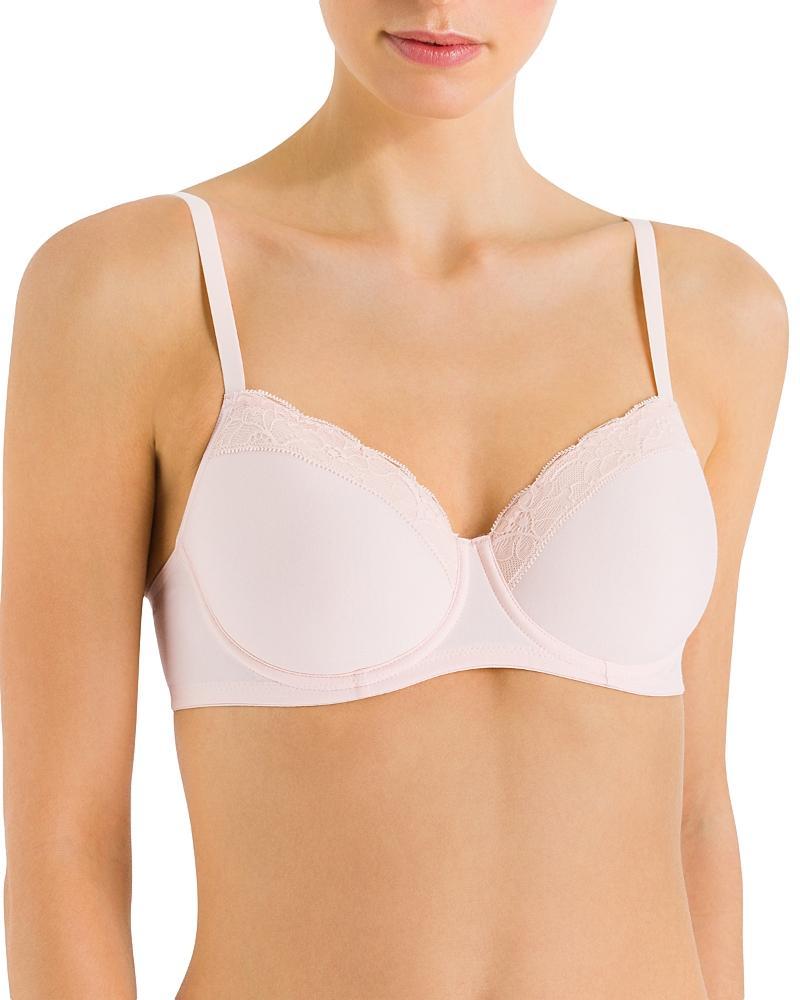 Hanro Cotton & Lace Spacer T-Shirt Bra Product Image