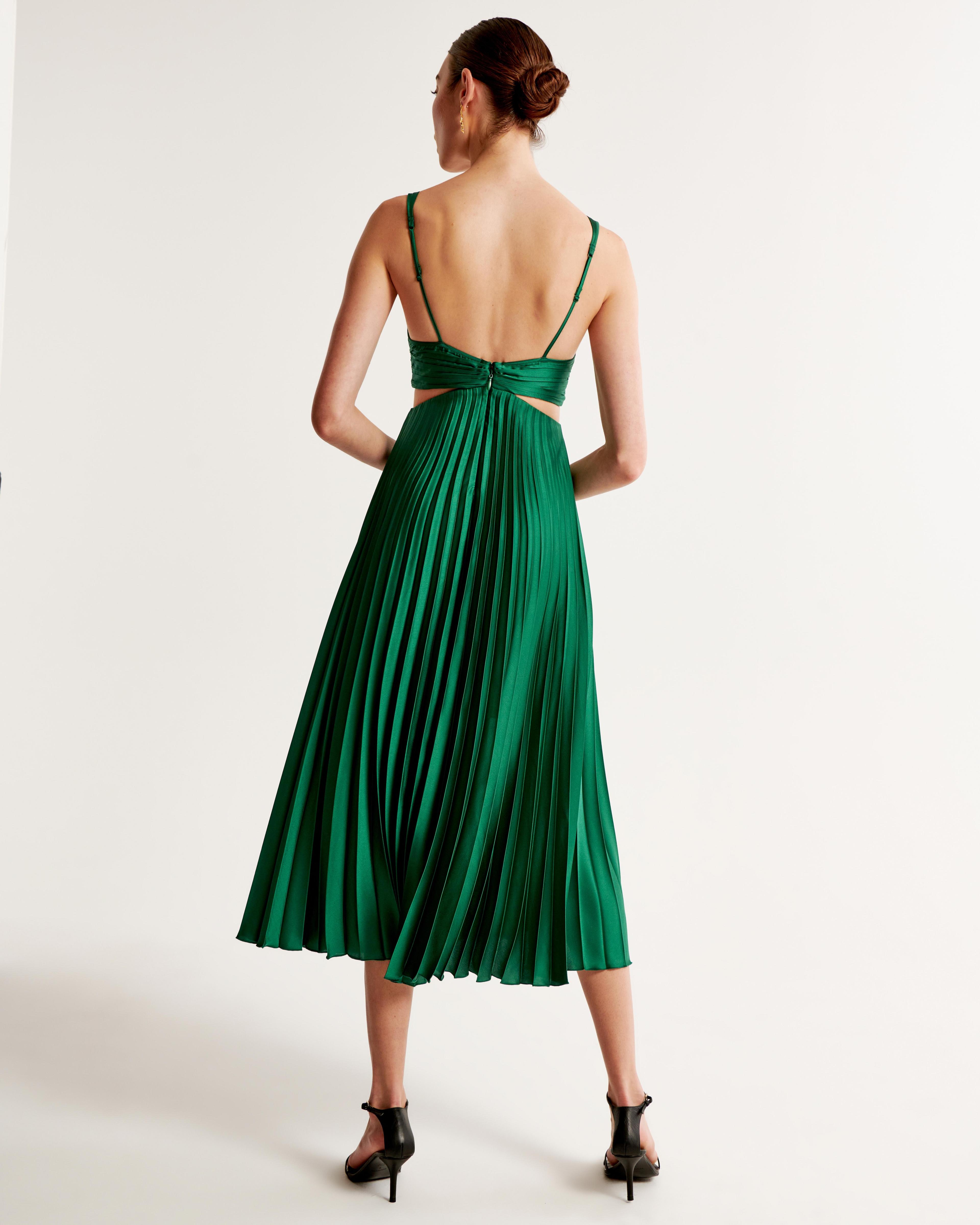 The A&F Giselle Pleated Cutout Maxi Dress Product Image