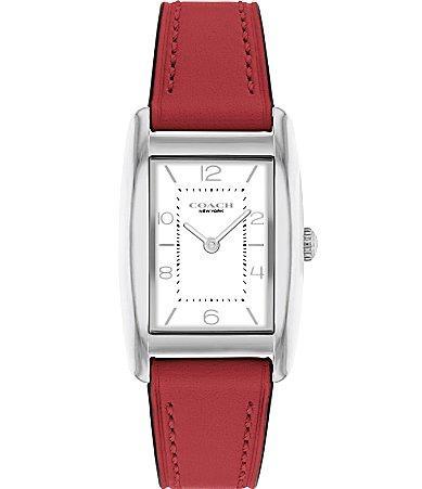 COACH Womens Reese Quartz Analog Red Leather Strap Watch Product Image