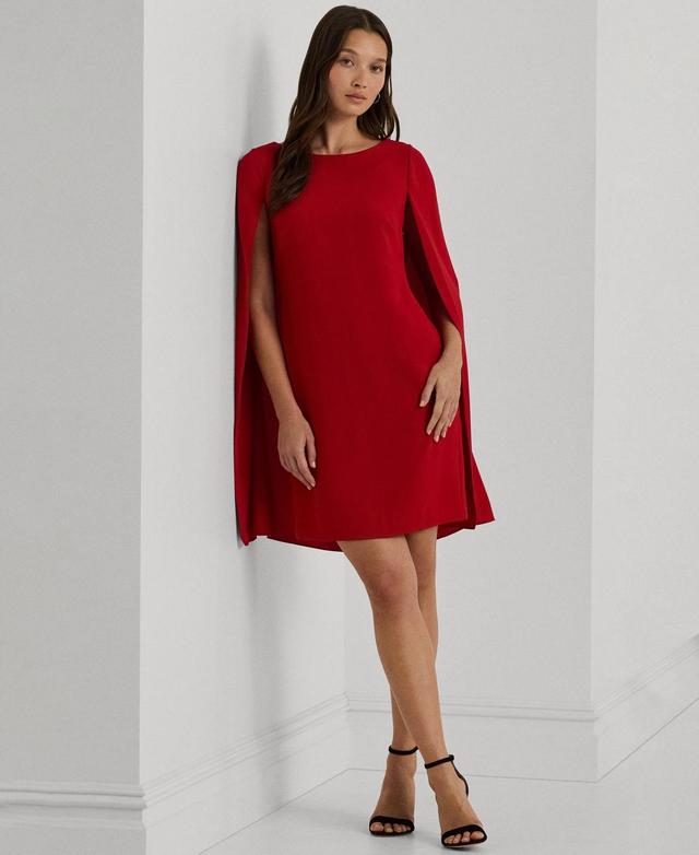 Lauren Ralph Lauren Womens Cape Georgette Cocktail Dress Product Image