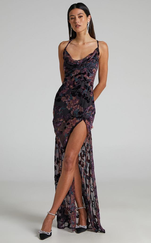 Aletta Maxi Dress - Cowl Cross Back Dress in Aletta Burn Out Floral Product Image