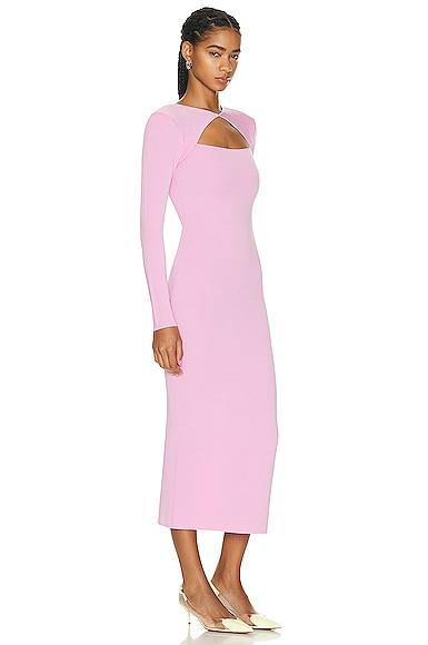 Roland Mouret Long Sleeve Knit Midi Dress in Light Pink - Pink. Size XS (also in ). Product Image