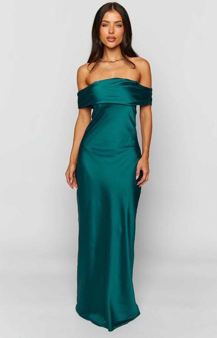 Seraphina Teal Off The Shoulder Maxi Dress Product Image