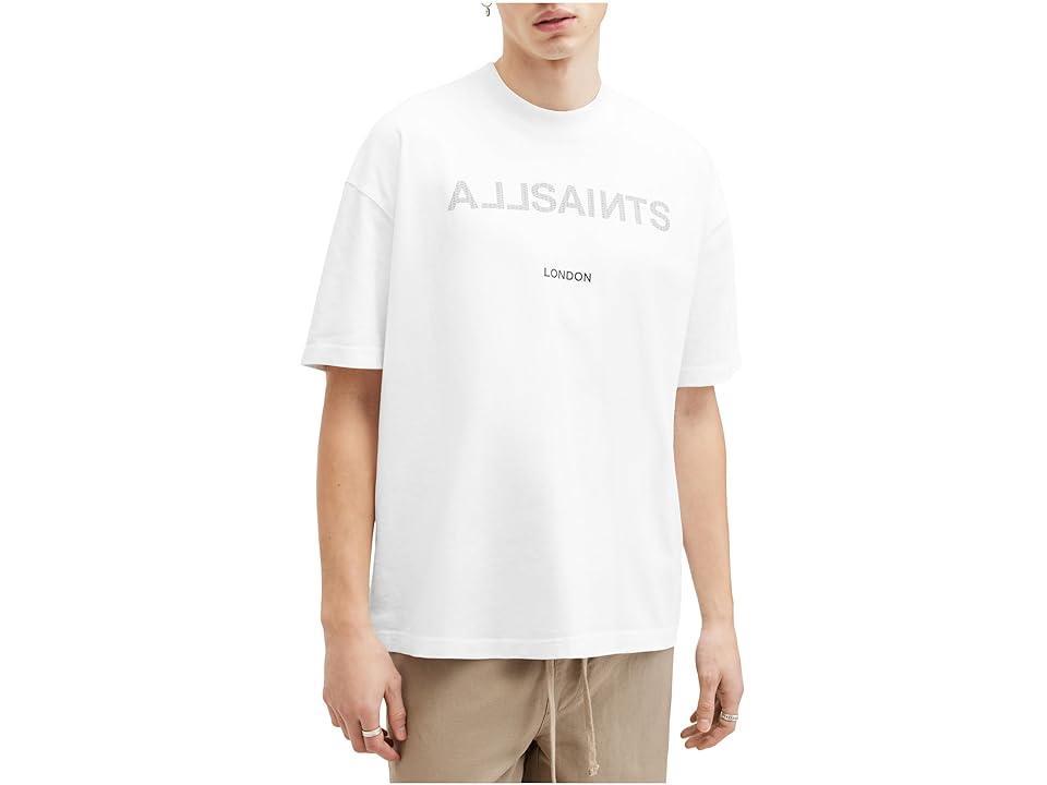 AllSaints Cutout Short Sleeve Crew (Optic ) Men's T Shirt Product Image