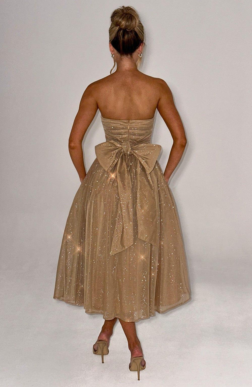 Marissa Midi Dress - Gold Sparkle Product Image