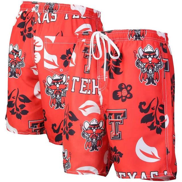 Mens Wes & Willy Texas Tech Raiders Floral Volley Logo Swim Trunks Product Image