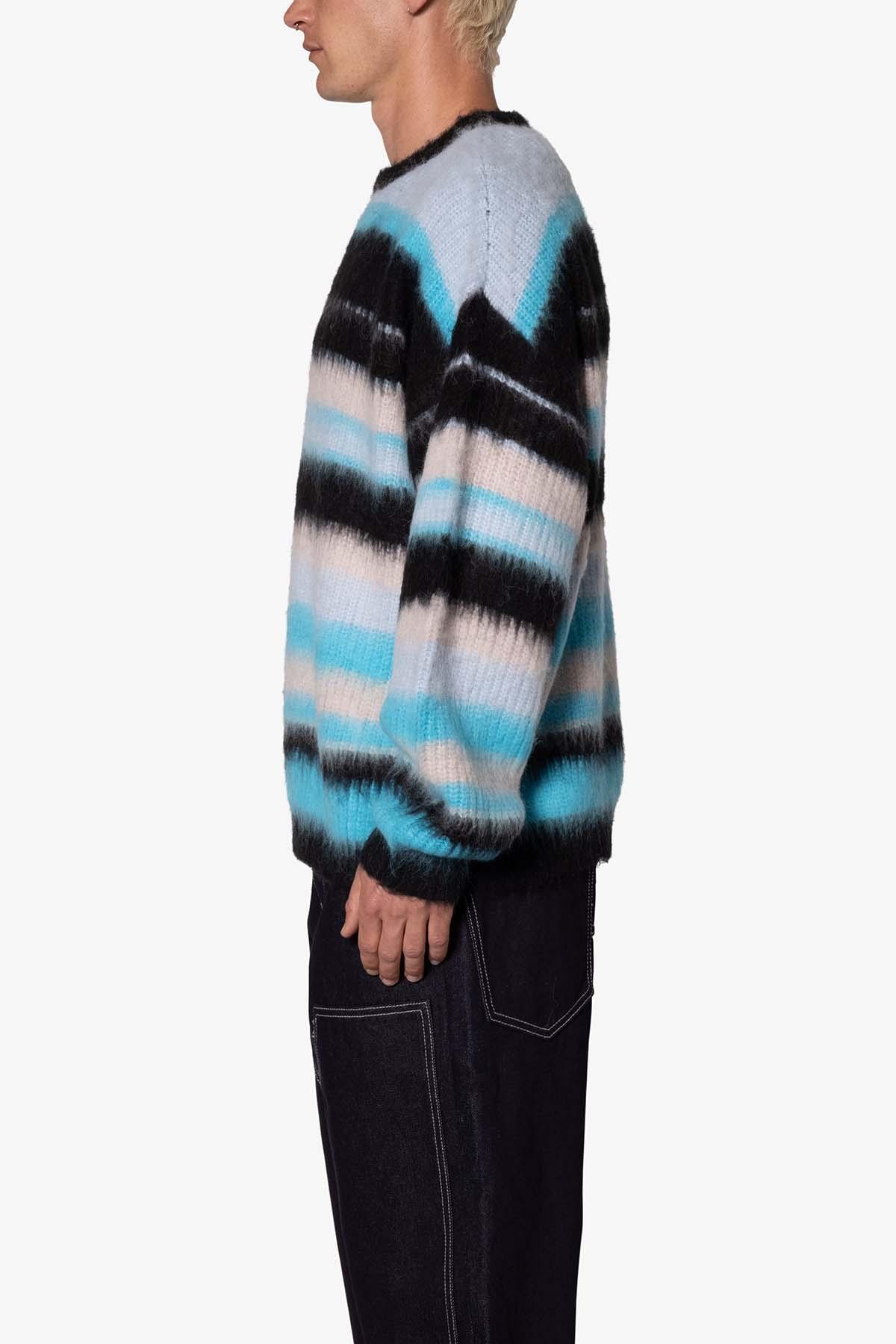 Oversized Water Striped Sweater - Blue Product Image