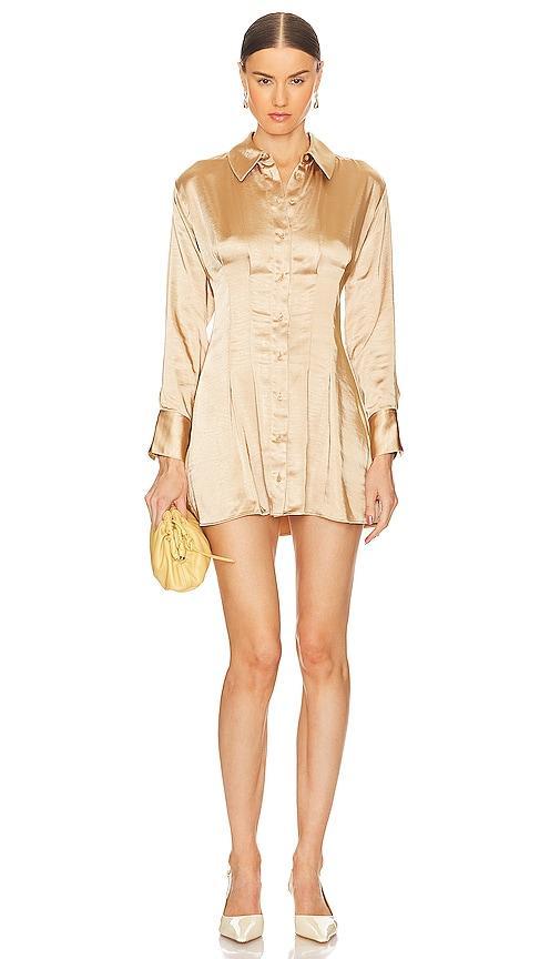 L'Academie Imogen Mini Dress in Neutral. Product Image