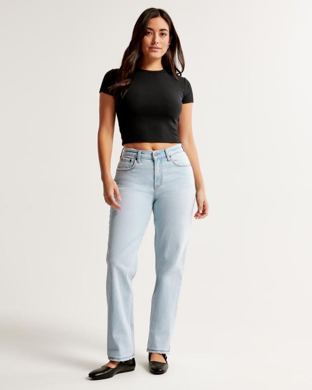 Curve Love Mid Rise 90s Straight Jean Product Image