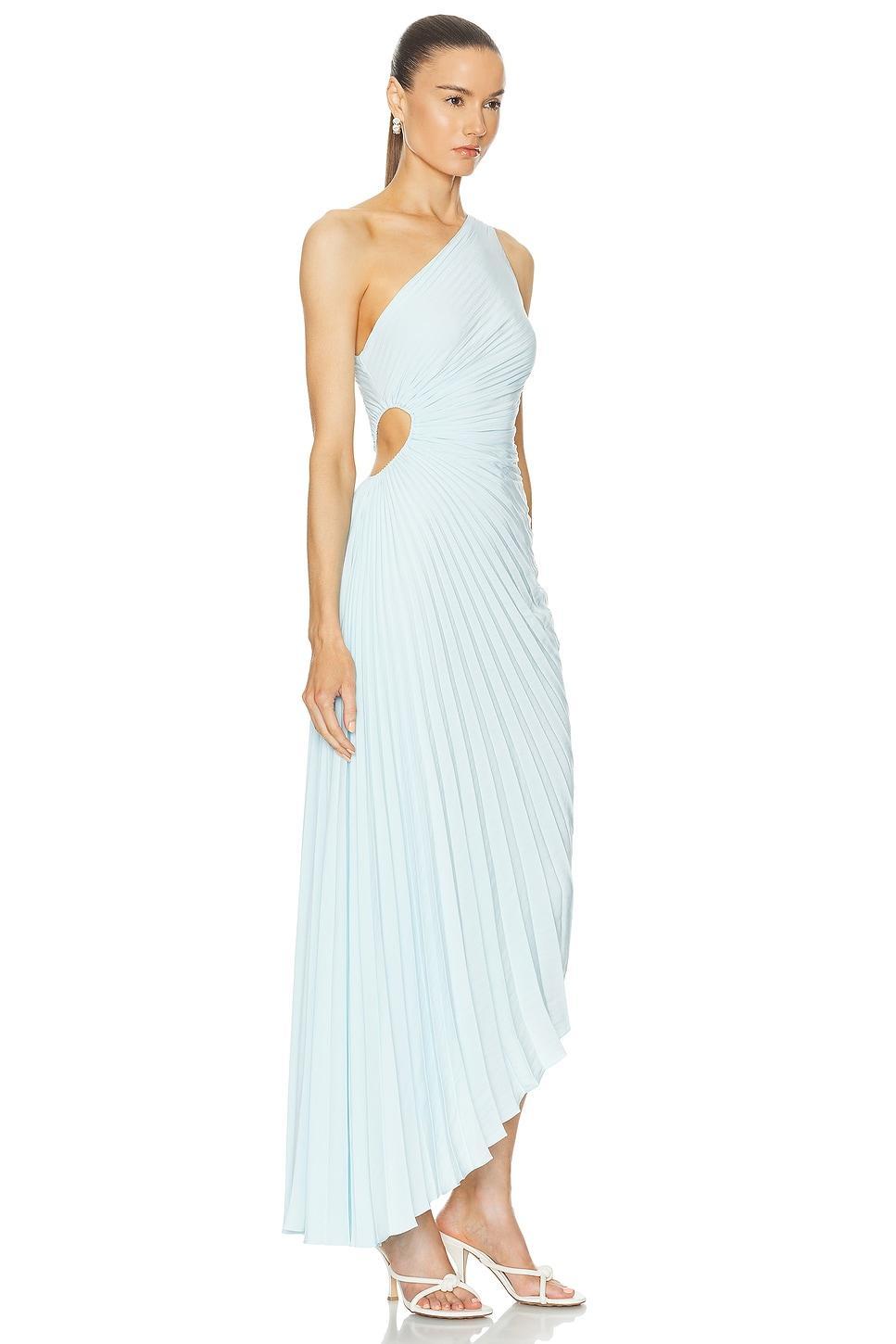 Womens Delfina Pleated One-Shoulder Gown product image