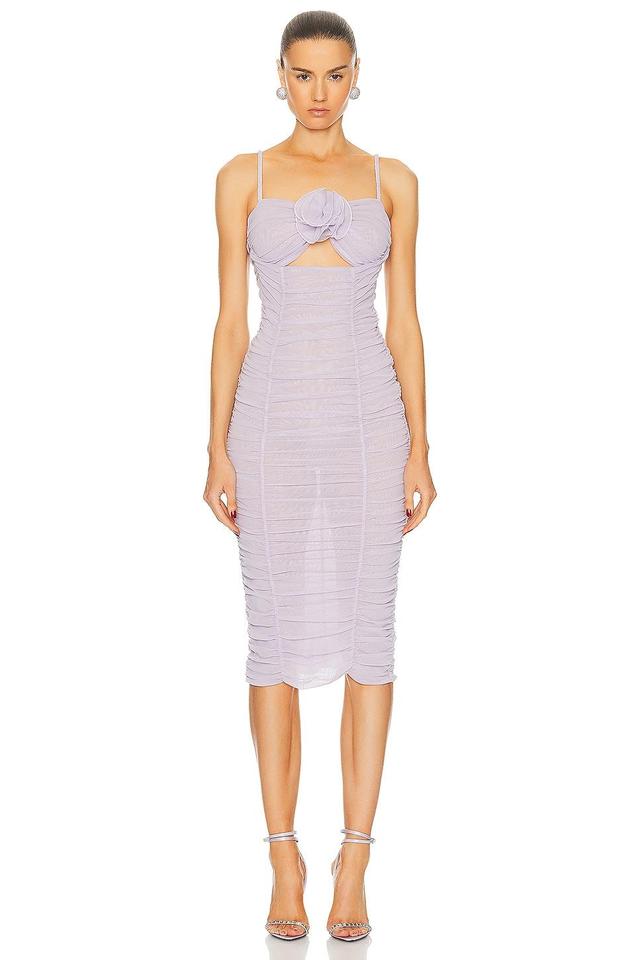 MARIANNA SENCHINA Flower Bloom Midi Dress in Lavender Product Image