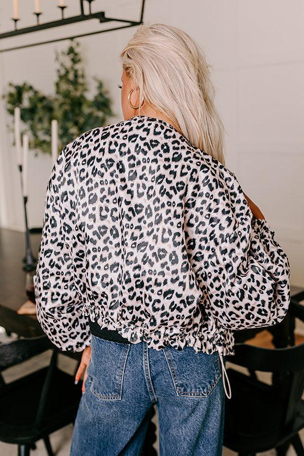 For The Love Of Leopard Satin Jacket Product Image