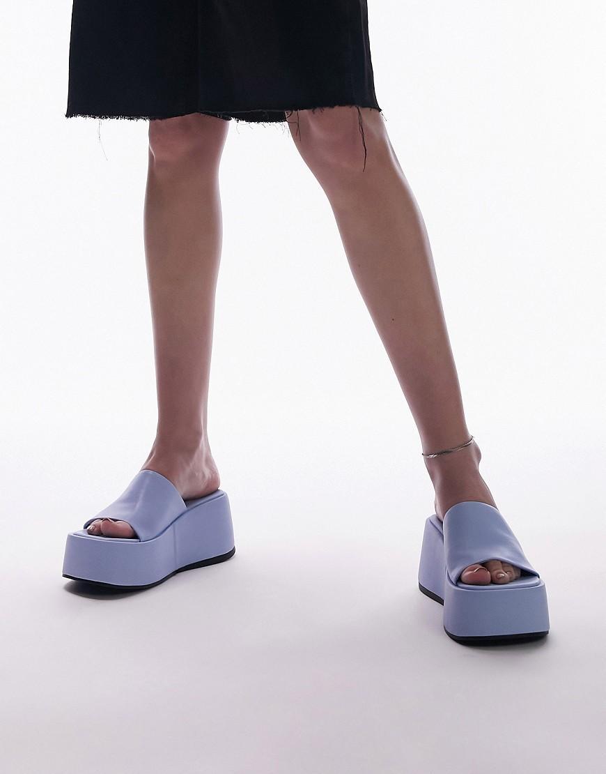 Topshop Wide Fit Gray flatform mule sandal Product Image