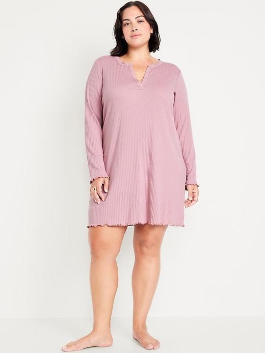 Long-Sleeve Pointelle Nightgown Product Image