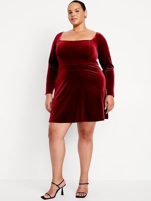 Fit &amp; Flare Velvet Mini Dress Product Image