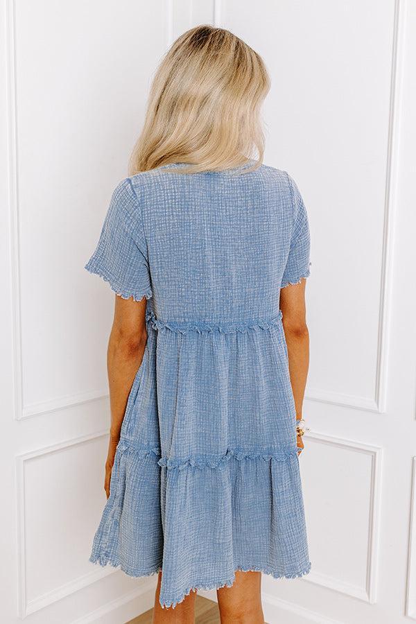 Summer Mimosa Babydoll Dress in Airy Blue Product Image