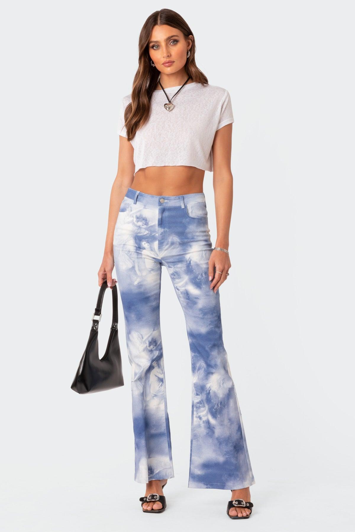 Saint Printed Flared Jeans Product Image