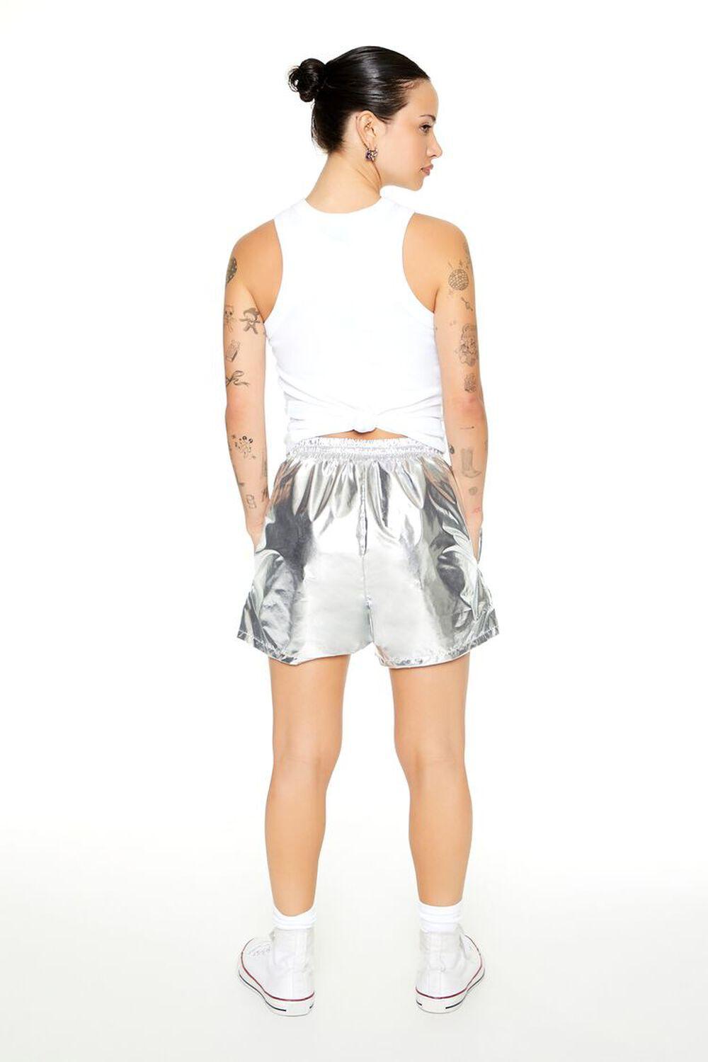 Ruched Metallic Drawstring Shorts | Forever 21 Product Image