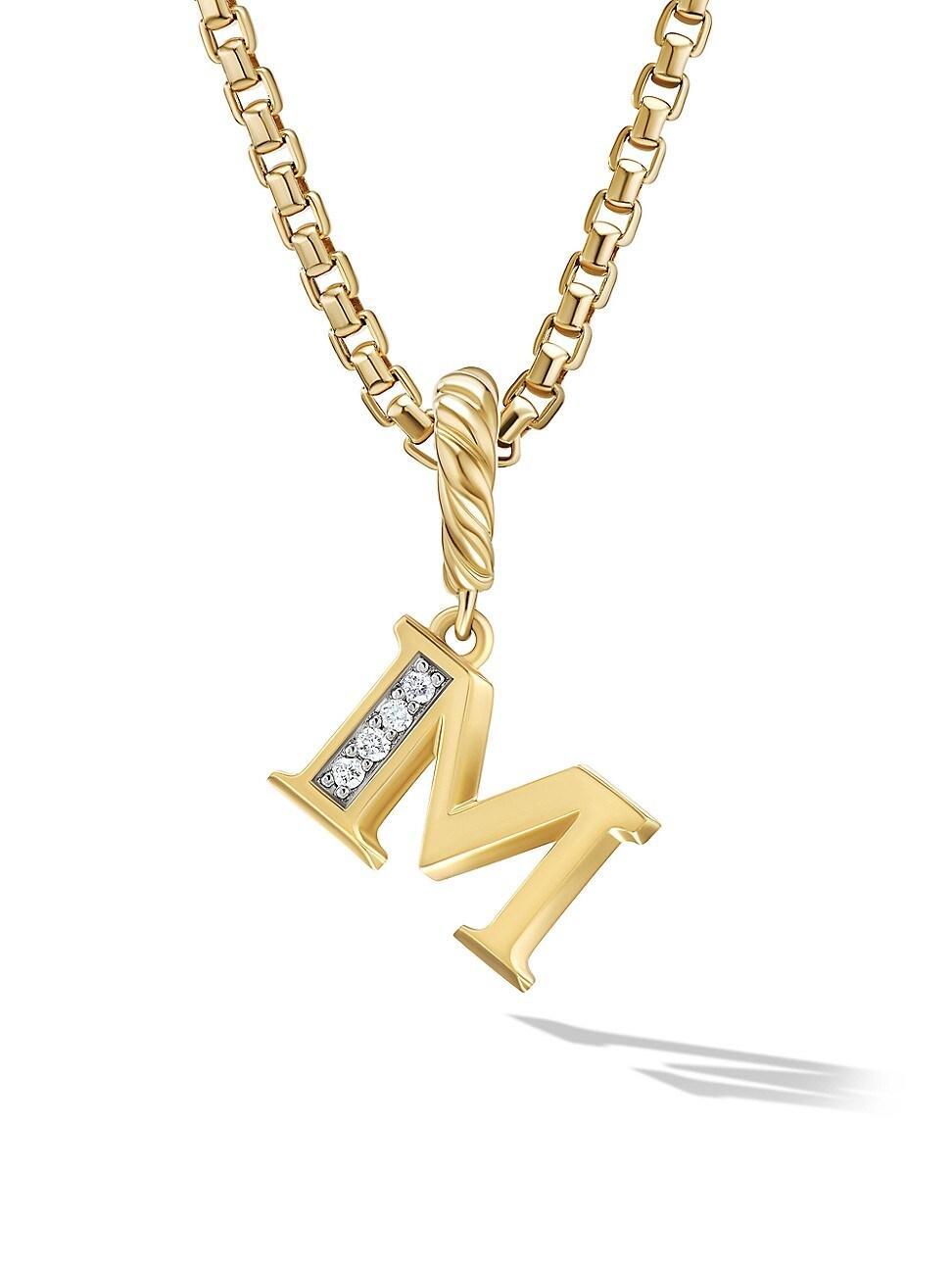 Womens Pav Initial Pendant in 18K Yellow Gold with Diamonds Product Image