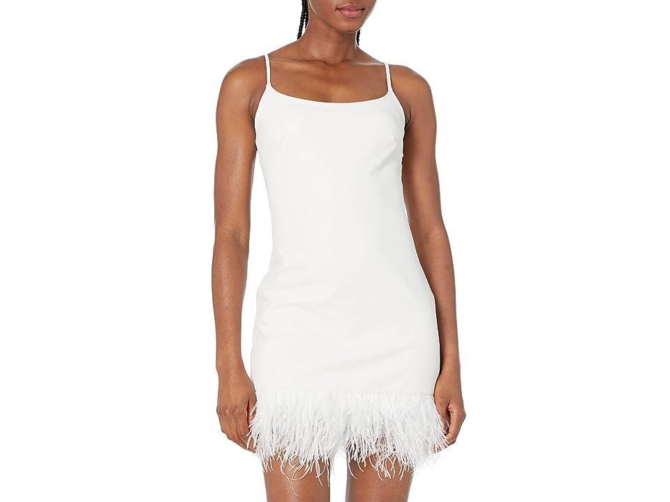 Commando Faux Leather Spaghetti Strap A-Line Dress w/ Feathers FLT308 Women's Clothing Product Image