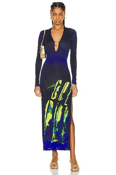 Louisa Ballou Long Helios Dress Blue. (also in ). Product Image