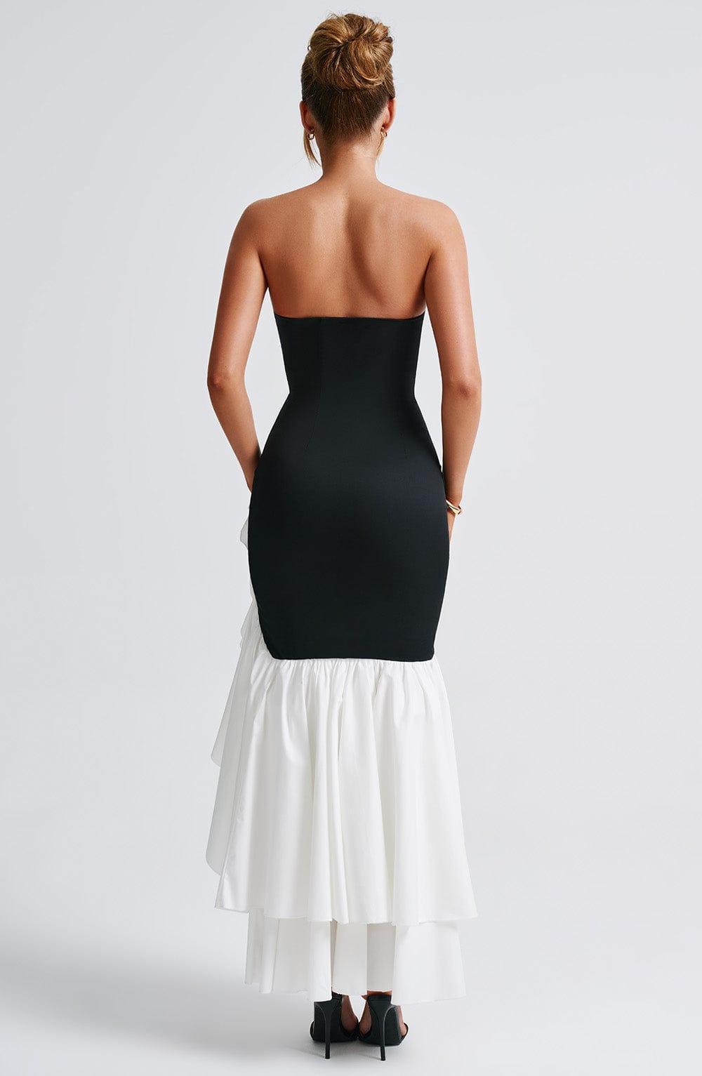 Angelina Maxi Dress - Black/White Product Image