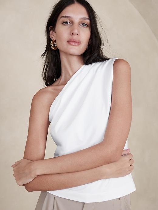 One-Shoulder Heavy Cotton Tank Product Image