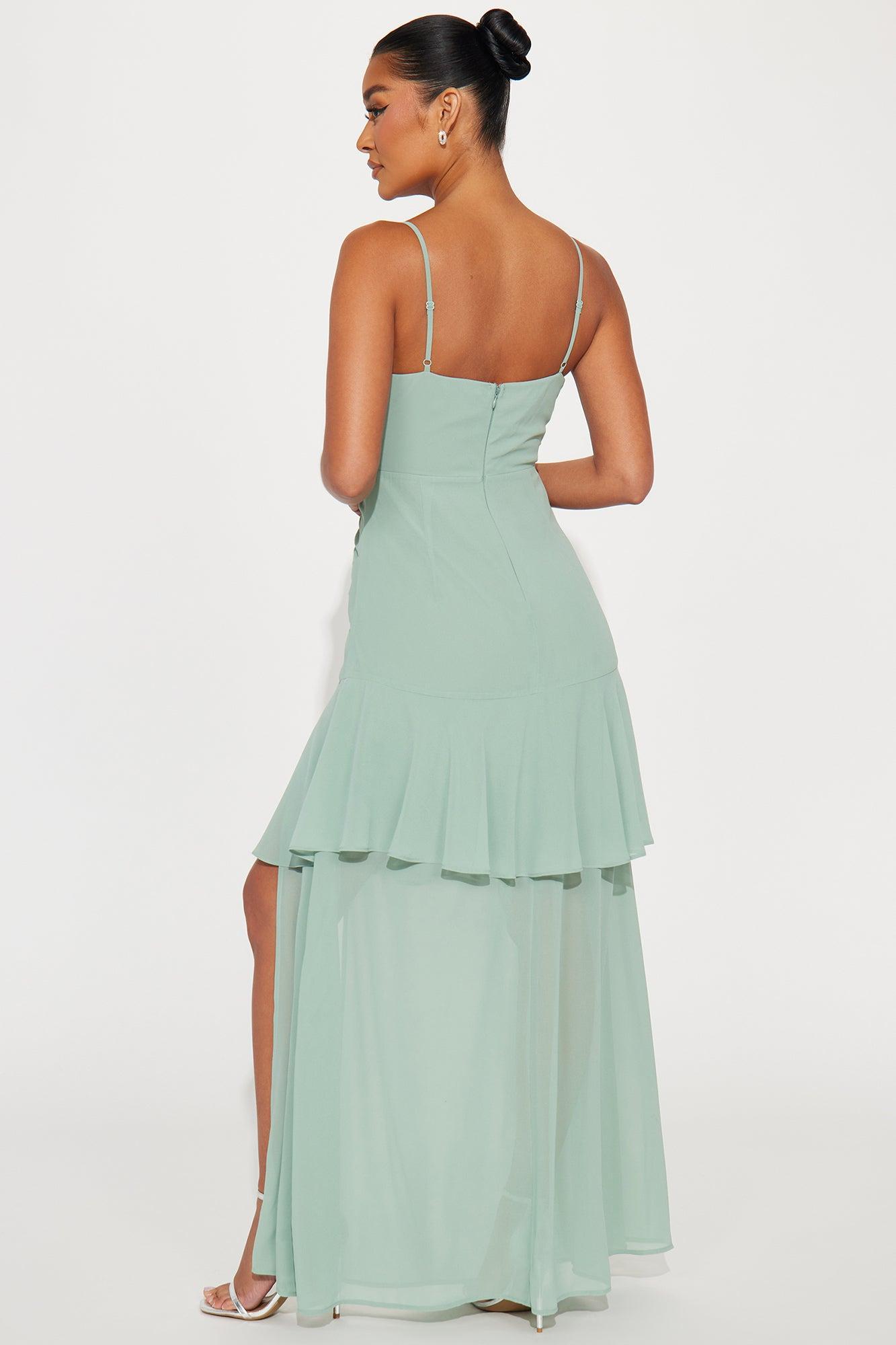 Speak Now Chiffon Maxi Dress - Sage Product Image