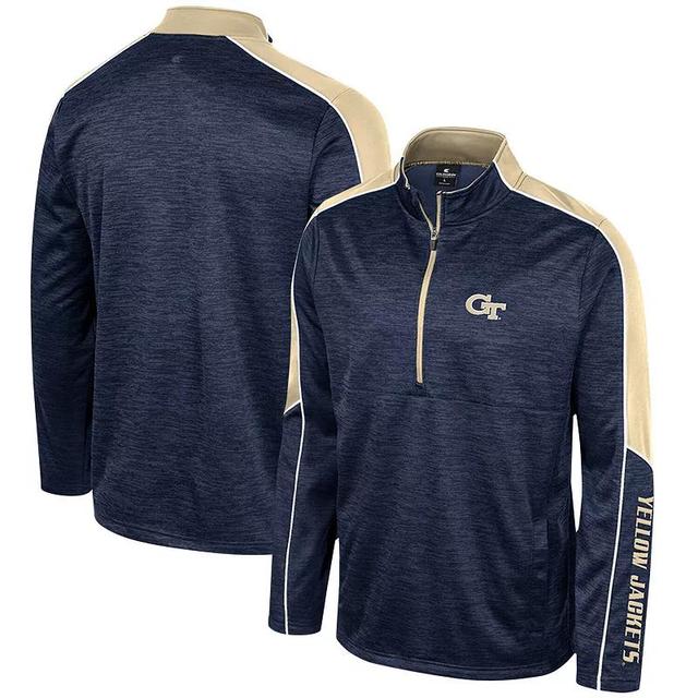 Mens Colosseum Navy Georgia Tech Yellow Jackets Marled Half-Zip Jacket Nc2 Blue Product Image