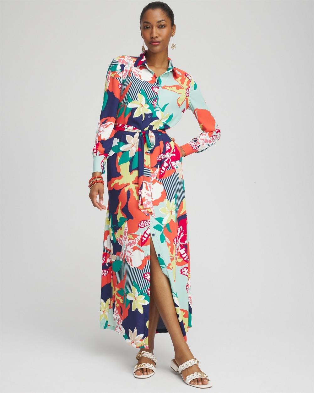 Floral Maxi Shirt Dress Product Image